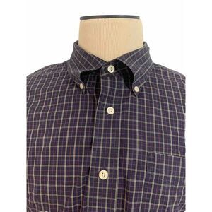 LL Bean Shirt Men's XXL Reg  Purple Plaid Long Sleeve Button Down Multi colored
